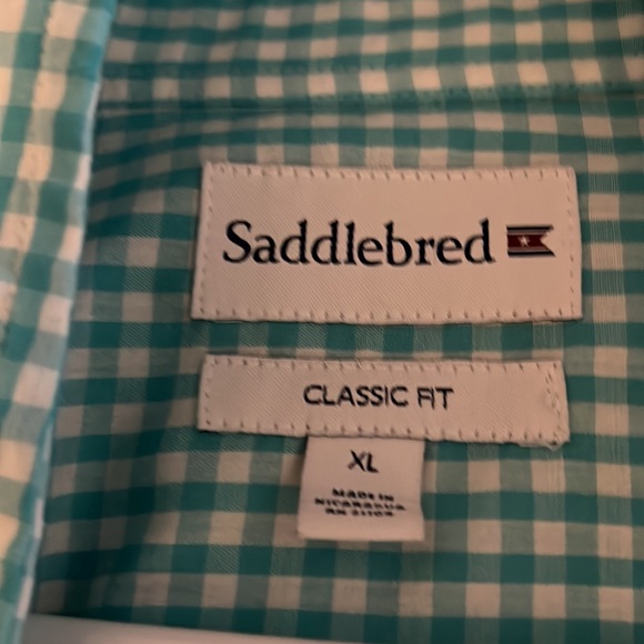 Men's short sleeve XL button down. Aqua color - Picture 2 of 3